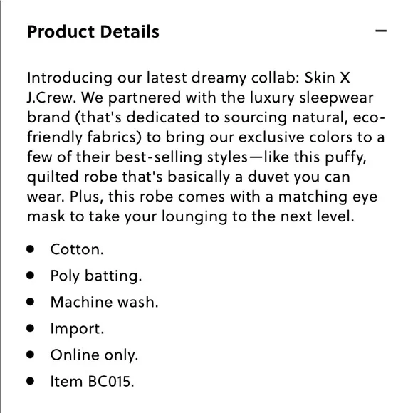 NWT Skin x J. Crew quilted robe - Picture 16 of 16